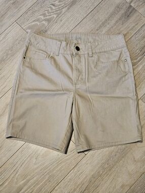 Riders by Lee Mid-rise Cream Bermuda Denim Shorts Women's 12 M